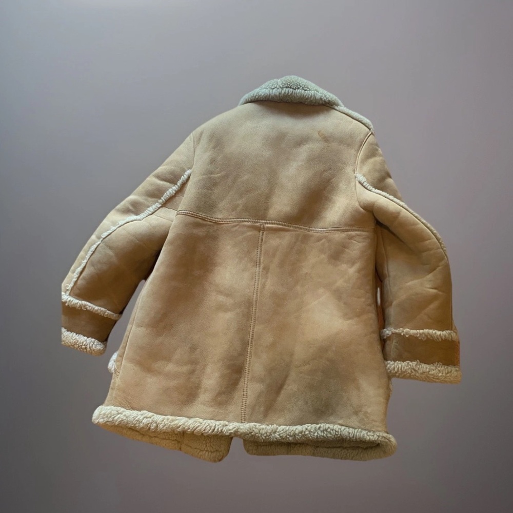 Vintage John Paterson Uk Shearling Coat Real Lambskin 38 England Leather Winter View 5